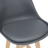 thumbnail of Helloshop26 - Set aus 2 Barhockern mit Sitzfläche Rückenlehne und gepolsterter Fußstütze Kunststoff Buchenoptik 105 cm grau 03_0002779