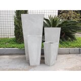 thumbnail of Vasi quadrati a cono alti da giardino in fibra di argilla set 4 pezzi Glicine -  BurlyWood