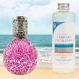 thumbnail of Confezione risparmio Lampada catalitica Mosaico Fucsia + Fragranza Aroma Mediterraneo 200ml. Elimina i cattivi odori e le impurità, profuma e deterge.