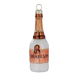 thumbnail of Christbaumschmuck Glas 10cm Champagnerflasche Figur Handbemalt Weihnachtsbaum Anhänger Weihnachten Christbaumanhänger Weihnachtsbaumschmuck Weiß Rosé