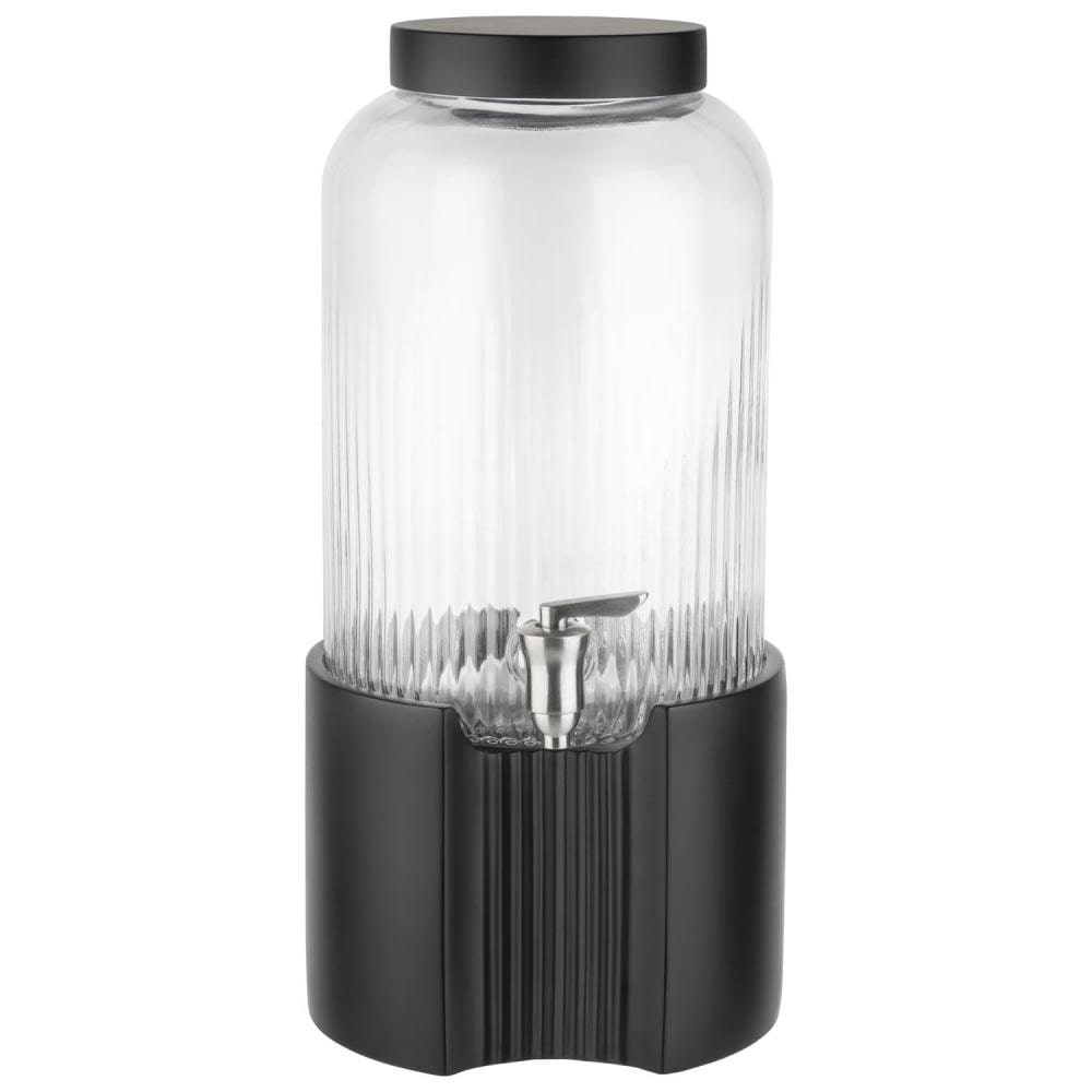 APS 10460 – Drankdispenser “ELEMENT”, Ø 22 cm, H: 45 cm, 7 liter, voet en deksel van beton, zwart