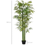 thumbnail of HOMCOM Planta Artificial Bambu Bambu Artificial para Interiores e Exteriores Decoração de Sala de Estar Escritório Ø17x180 cm Verde