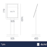 thumbnail of Danieli Store | Tablón de anuncios para exterior negro | Expositor Atril Porta Menú, puerta abatible y cerradura | Tablón para suelo tamaño 4xA4