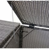 thumbnail of 2er-Mülltonnenverkleidung HWC-E25, Mülltonnenbox Mülltonnenabdeckung, Poly-Rattan 2x120l ~ grau