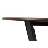 thumbnail of Bistrotafel HWC-M56, eettafel, massief hout HPL laminaat melamine Ø92cm, sheesham hout look, donker frame