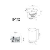 thumbnail of Skin - Luminária de embutir LED Beneito & Faure - 2W, luz quente de 3000K, 120° - Luminária de embutir quadrada branca