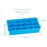 thumbnail of Intirilife 1x Eiswürfelform/Silikonform in BLAU - Eiswürfel Silikonform mit 15 Fächern à 3 x 3 x 3 cm für große Eiswürfel - 18 x 11 x 3.5 cm