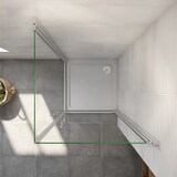 thumbnail of AICA Mampara de ducha cuadrada abatible giratoria vidrio antical 6mm 900x900x1950mm