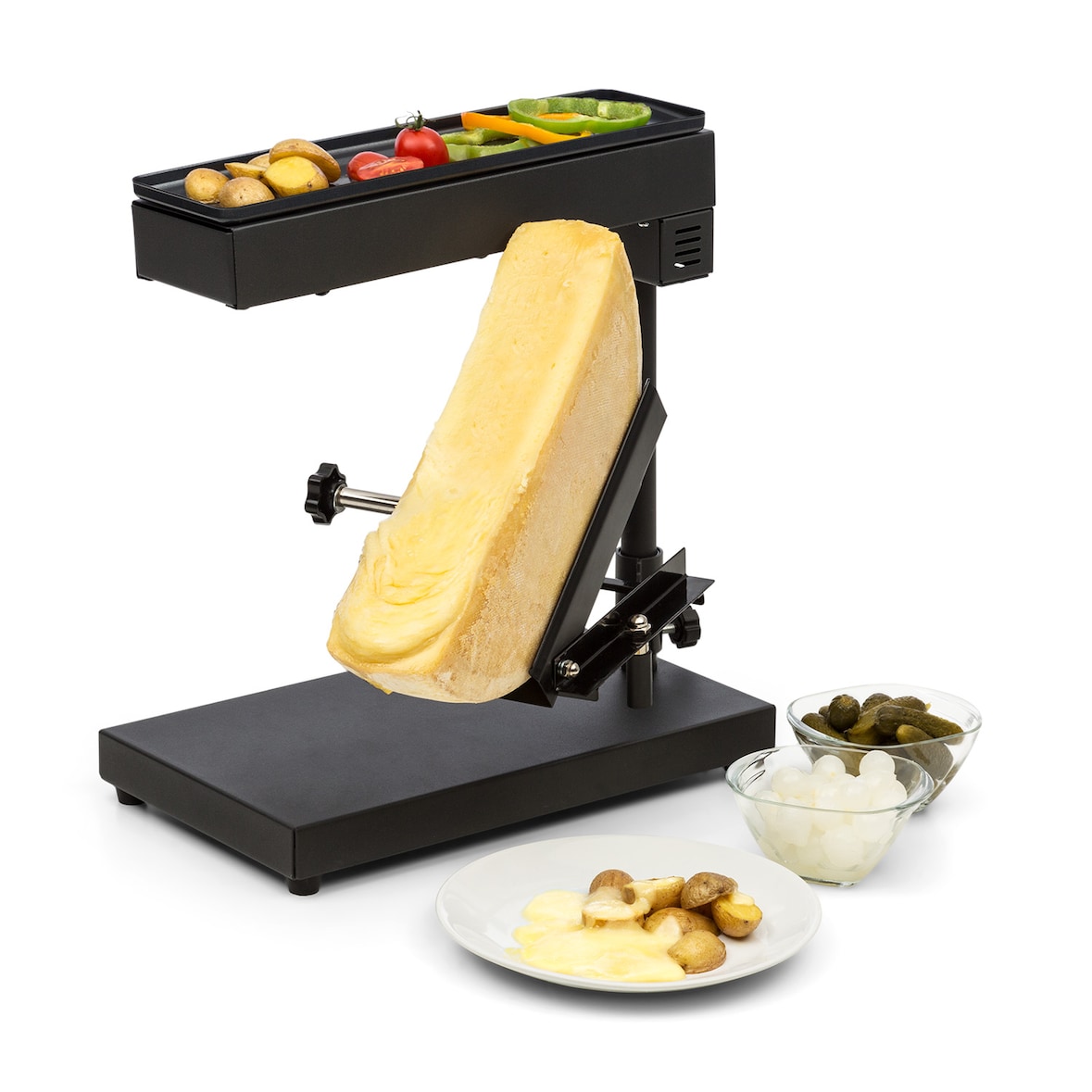 Appenzell Peak Raclette mit Grill 1000W Thermostatschalter schwarz Schwarz