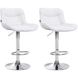 thumbnail of Conjunto de 2 bancos de bar Vonore em imitação de pele branco/cromo