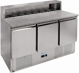 thumbnail of Statische 2-türige gekühlte Salatbar mit Granitabdeckung. Maße 136,5x70x102h cm. Elektronischer Thermostat und automatische Abtauung. G-PS903-FC