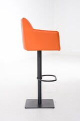 thumbnail of Barhocker SIHAR - Kunstleder Orange 64x45x88 cm Schwarz | Barstuhl Höhenverstellbar Mit Lehne Drehbar Tresenhocker Tresenstuhl Kneipenhocker