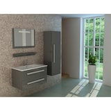 thumbnail of Bad-Set Waschtisch Waschbecken Unterschrank Spiegel LED grau Hochschrank Badschrank Badmöbel Badezimmer Badinventar Bad St. Moritz Jet-Line