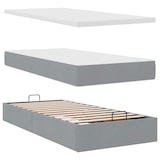 thumbnail of vidaXL Ottoman-Bett mit Matratze & LEDs Hellgrau 100x200 cm Stoff