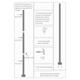 thumbnail of Poste vertical de 3 metros em seções de 1 metro com base para iluminação pública solar UFO externa