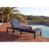 thumbnail of Poly-Rattan Sonnenliege HWC-A51, Relaxliege Gartenliege Liege ~ Premium anthrazit, Kissen grau