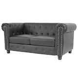 thumbnail of Luxe 2-zits bank loungebank Chesterfield kunstleer 160cm ~ ronde poten, zwart