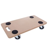 thumbnail of aro chariot de transport à roulettes rectangulaire, MDF / TPE + PP, 29 x 57,5 c 11 cm, avec 4 roues, marron