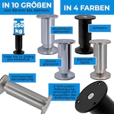 thumbnail of 8 Möbelfüße Sofafuß Möbelbeine ALUMINIUM gebürstet Höhe 6 cm 38 mm belastbar bis 250 KG Sofa Bett