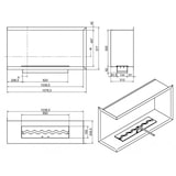 thumbnail of NILLA 1080 - Chimenea de bioetanol de esquina. Apertura - Izquierda - Quemador Ondulado 65cm / Capacidad 4.4L