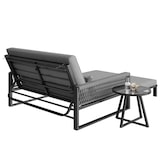 thumbnail of Merax Merax Modulares Gartenmöbel Set, 2-in-1 Sonnenliege & Gartensofa, Kissen & verstellbare Rückenlehne, Grau