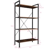 thumbnail of tectake Estantería Leeds 67,5 x 31,5 x 121,5cm  Madera Industrial Oscura, Rústica