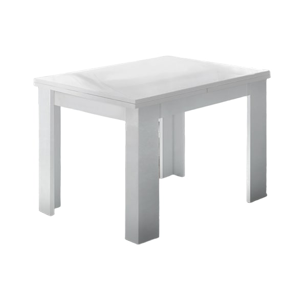 Web Furniture JESI Tavolo Libro Melaminico 90cm Allungabile   Bianco Lucido