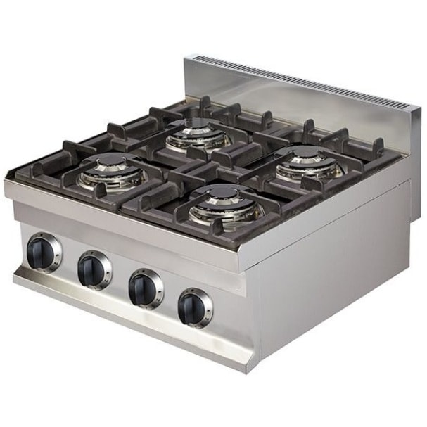 Cocina Profesional a gas 4 Fuegos de Sobremesa Hostelarea