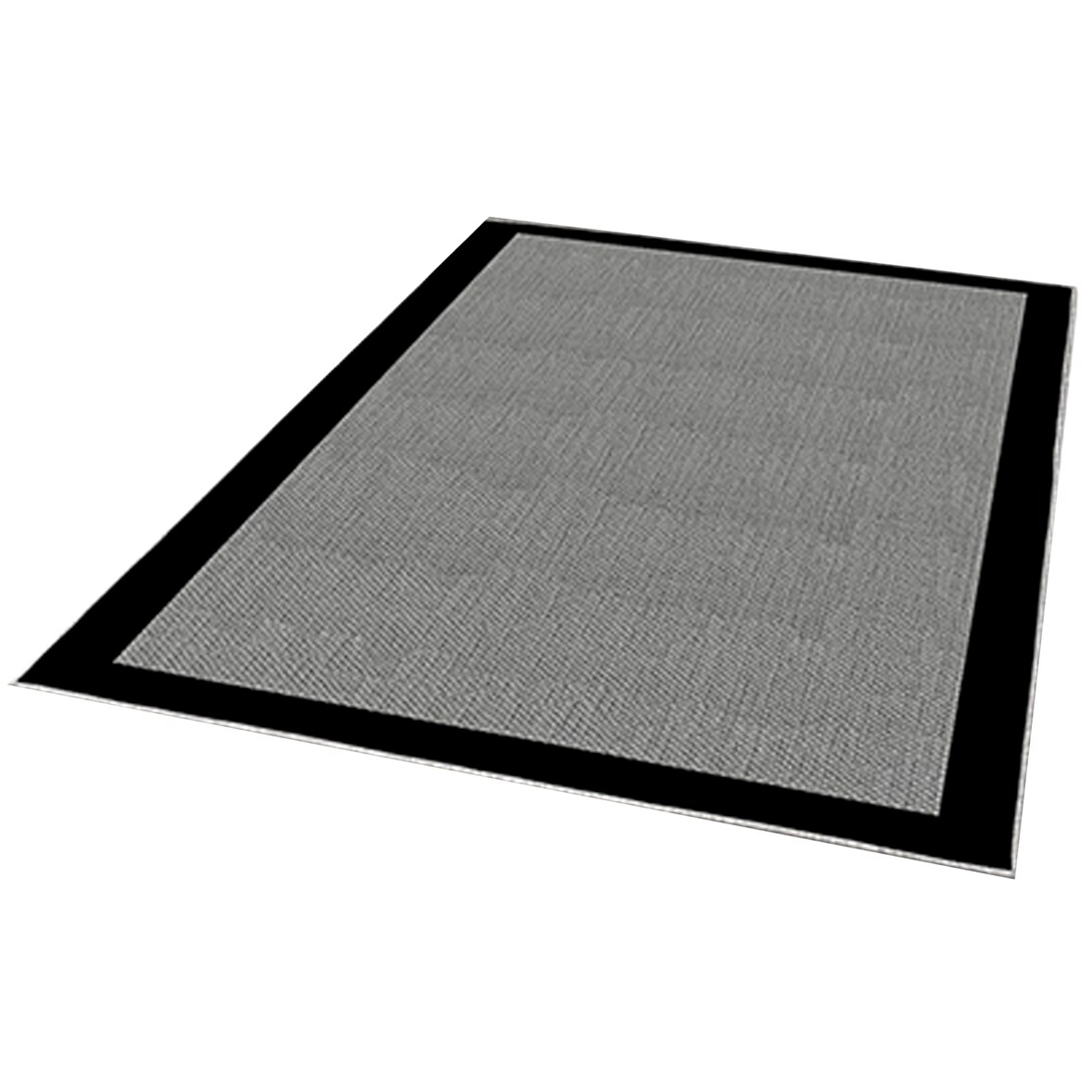 WellHome Basic Polyester-Teppich 180 x 280 cm in Grau und Schwarz