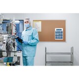 thumbnail of Tablón de anuncios de corcho antimicrobiano* Maya de Bi-Office, de 200 x 100 cm, de superficie de corcho, con marco de aluminio blanco