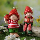 thumbnail of Dekofigur Erdbeerjunge Fritz mit Erdbeere Gartendeko H: 18,5cm