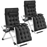 thumbnail of tectake Tumbona CLOUD plegable y ajustable sin escalas - Juego de 2 negro