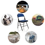 thumbnail of Silla de confidente / silla para visitas / silla plegable TUDELA PU azul hjh OFFICE
