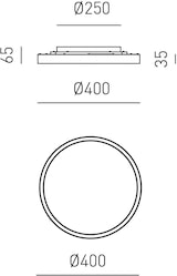 thumbnail of AELA P/P LED-Deckenleuchte 36 W Doppelabstrahlung 1800–1900 lm 3000 K/4000 K Satiniertes Aluminium Weiß Dimmbar Phasenanschnitt - Gealuce