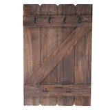 thumbnail of Wandkapstok HWC-D13, kapstok, kapstokpaneel, 6 haken 91x60cm ~ bruin shabby