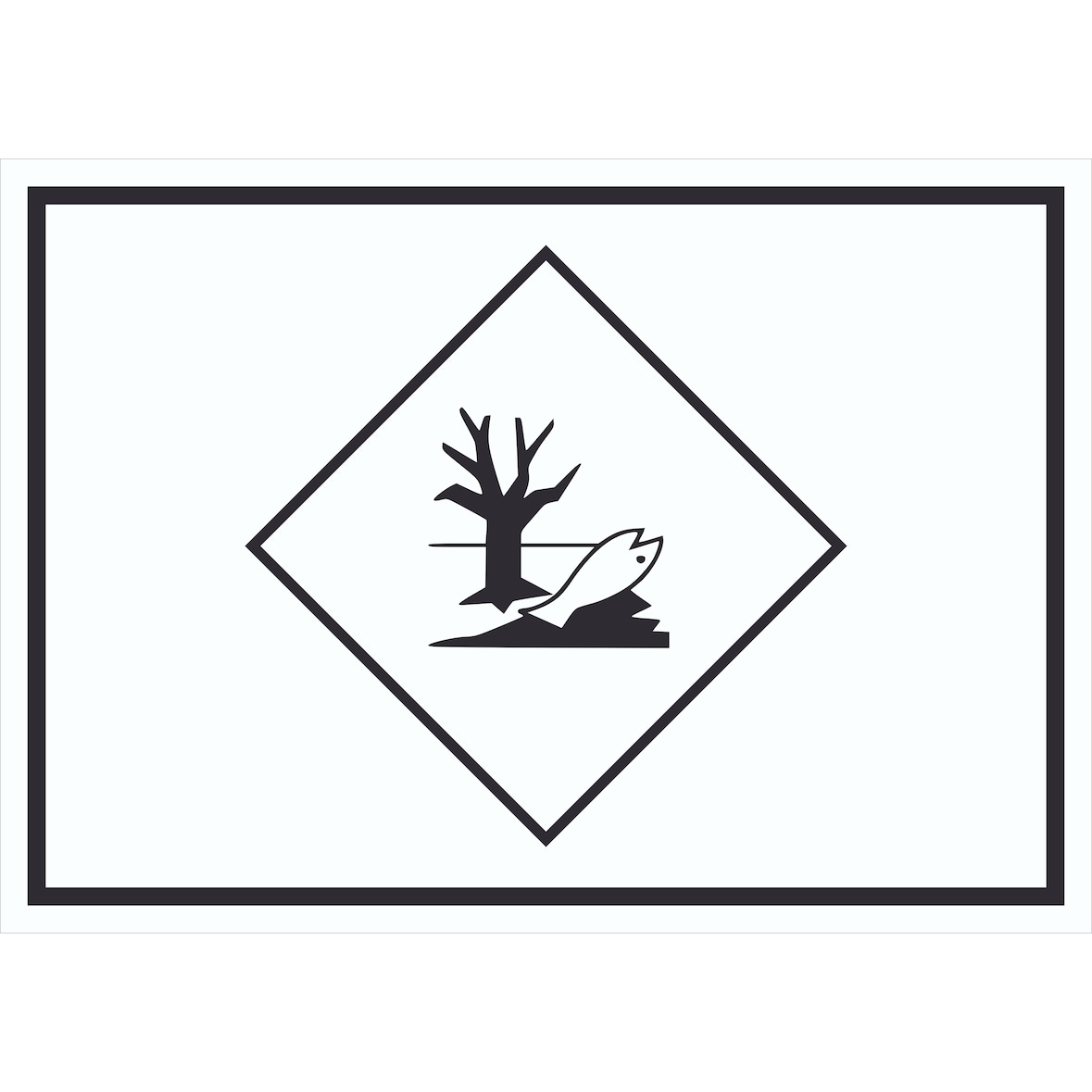 Schild Kenn­zeichen Umwelt­gefähr­dend Symbol Fisch Wasser Baum A2 (420x594mm)