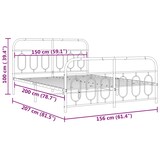 thumbnail of vidaXL Bedframe met hoofd- en voeteneinde metaal wit 150x200 cm