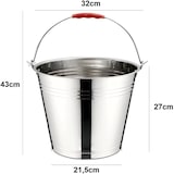 thumbnail of Balde de aço inoxidável de 12 litros, balde de metal portátil com pega, COSHANO