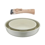 thumbnail of BERGNER Click&Cook - Conjunto de 2 frigideiras de alumínio fundido branco, Ø22Ø26cm, com cabo removível