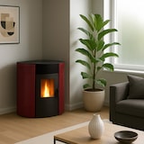 thumbnail of Poêle à granulés d’angle étanche Iseos 12,2 kW Bordeaux Sannover