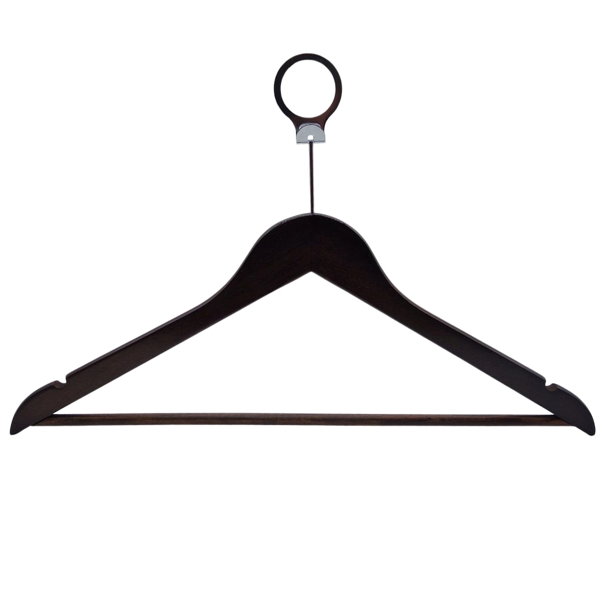 Gruccia in legno con gancio antifurto colore noce