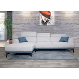 thumbnail of Sofa HWC-G44, Ecksofa L-Form 3-Sitzer, Liegefläche Nosagfederung Taschenfederkern verstellbar 277cm ~ links, hellgrau