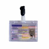 thumbnail of 25x Ausweishülle Kartenhülle Namensschild aus PVC mit Clip 60x90mm