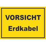 thumbnail of Vorsicht Erdkabel Schild mit Text A6 (105x148mm)