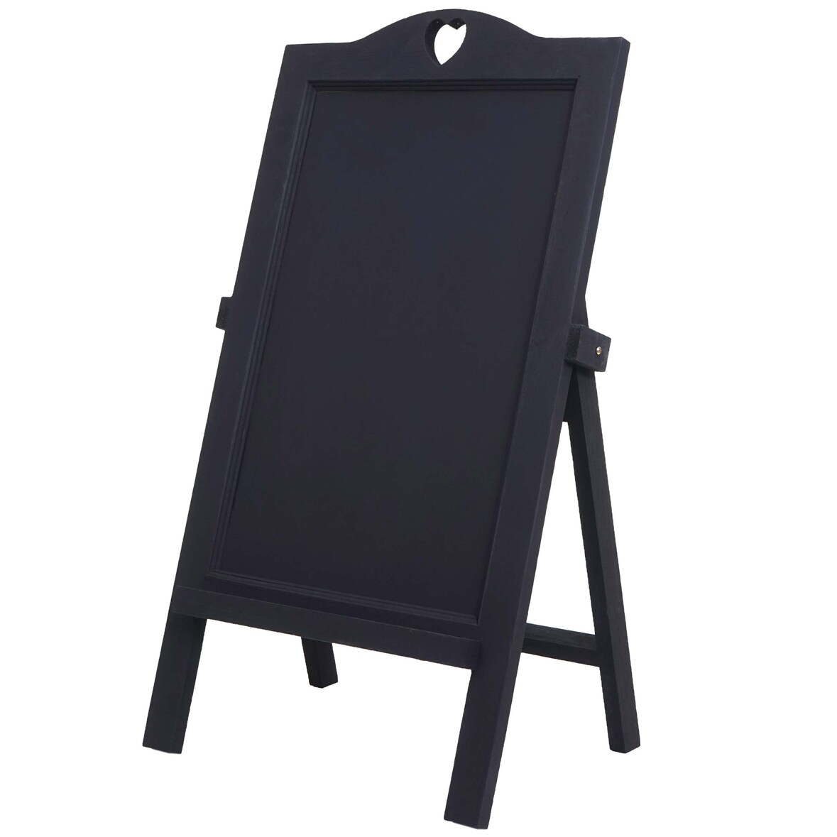 Reclamebord HWC-E51, krijtbord, 66x37x27cm Shabby-Look Vintage ~ donkergrijs