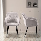 thumbnail of Set di 2 sedie da pranzo in velluto Monett grigio/Metallo nero opaco