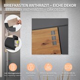 thumbnail of ECD Germany Standbriefkasten Edelstahl 120 cm, mit Pfosten & Zeitungsfach, Postkasten Anthrazit Holzoptik, Stahl pulverbeschichtet