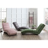 thumbnail of SalesFever Relaxliege | Stoffbezug in Samt-Optik | Gestell Metall schwarz | B 60 x T 170 x H 82 cm | rose