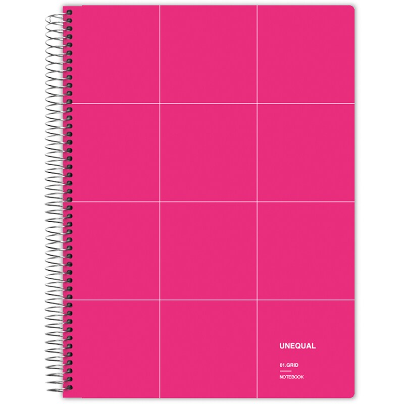 Cadernos de capa dura A4 grelha de 5 mm Unequal Grid fucsia