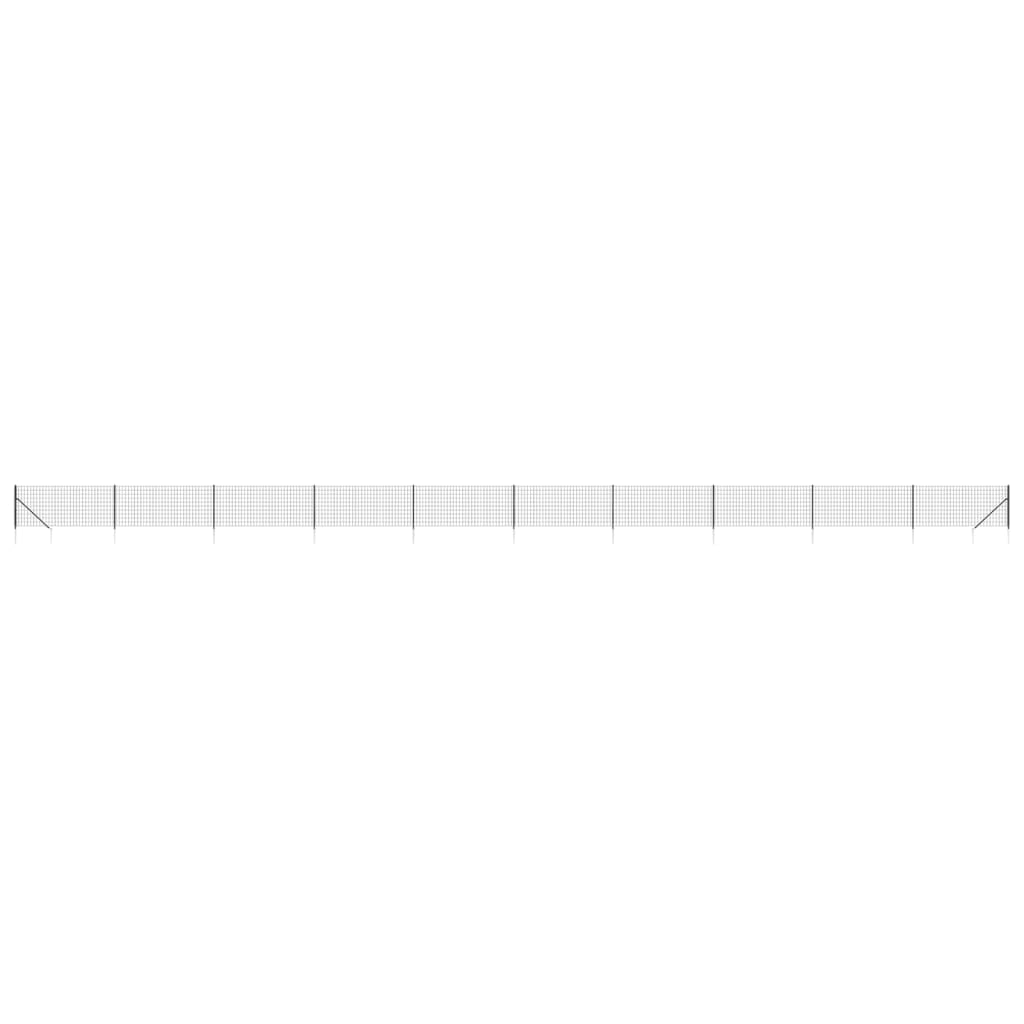 Cerca de alambre con pinchos de anclaje gris antracita 1x25 m